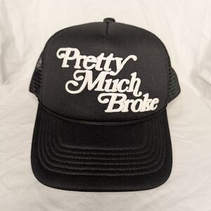 "Pretty Much Broke" Black Trucker Hat From APTHCRY